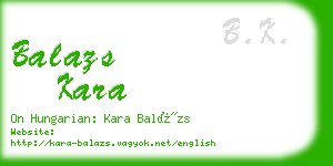 balazs kara business card